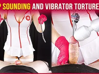 Deep Cock Sounding and Handjob Vibrator Torture from your Nurse Era