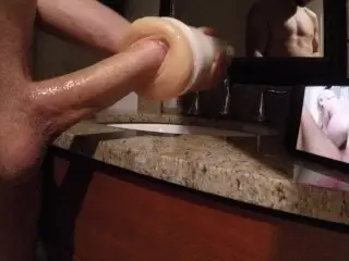 Fucking my Fleshlight while Watching Pornhub Endurance Trainer