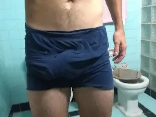 Gonzo Guy, Hunk Wearing Boxers. he Pulls out his Big Cock from the Side