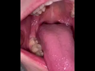 Uvula Show. very Close View. Gagging