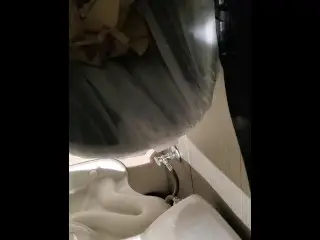 Shakily Pissing in the Garbage