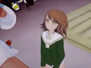 Danganronpa: Futa Aoi Asahina and Futa Akane Owari Fuck Chihiro Fujisaki with their Huge Dicks