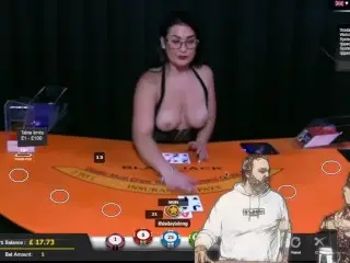 Random Chat while Playing Naked BlackJack at the PornHub Casino