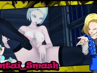 Android 18 Fingers her Pussy in a Secluded Getaway - Dragonball Hentai.