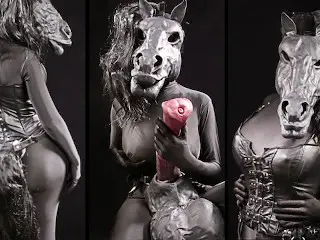 Trans Anthro Horse Playing with its Huge Tits and Masturbating its Huge Horsecock