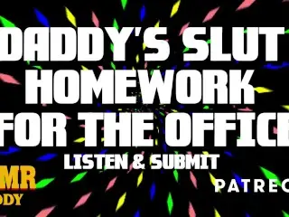 Dom Homework for sub Sluts - Whore at Work (ASMR Audio)