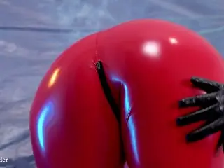 Hot PVC Teasing, Fetish Beautiful Video. Mistress Arya Grander in Red Vinyl Clothing.