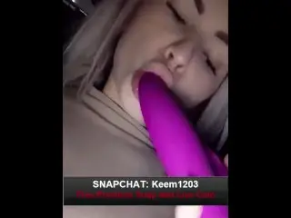 Hot Blonde Babe Masturbate inside the Car - Snapchat Step Mom