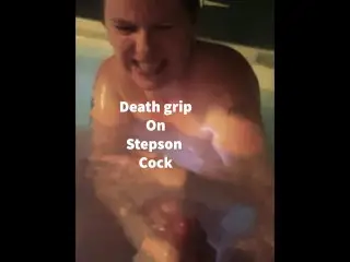 Stepmom has Death Grip on Stepson Cock then Sits on it to make him Cum