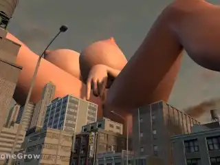 City Giantess, Masturbation Growth