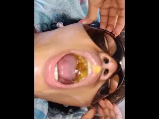 Stepdaughter in the Biggest Deepthroat Fuck ever seen with Urine Juice in the end (Part 2)