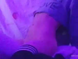 Amateur Hot Skinny Brunette has Multiple Orgasm Rubbing her Pussy on the Pillow Humping Pillow Jk