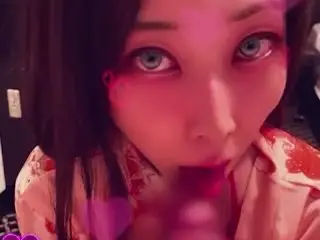 Beautiful Japanese Lady Loves Sex Exchanging Spits | Kimono / Yukata Cosplay | Short Version