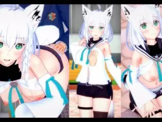 [hentai Game Koikatsu! ]have Sex with Big Tits Vtuber Shirakami Fubuki.3DCG Erotic Anime Video.