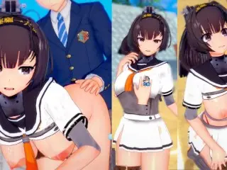 [hentai Game Koikatsu! ]have Sex with Big Tits KanColle Akizuki.3DCG Erotic Anime Video.