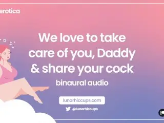 ASMR | we Love to take Care of You, Daddy, and Share your Cock [audio Roleplay] [threesome]