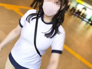 I went Running in Ikebukuro with no Bra, Big Tits Gym Clothes and Bloomers and Wearing a Toy.