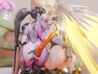 Widowmaker and Mercy Playing with a Big Dick