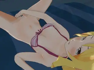 3D HENTAI Yamada Elf Masturbates at Night Beach to Orgasm