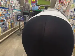 Huge Booty MILF Shopping in see through Leggings at Walmart