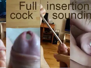 Deep Cock Sounding Plugs Insertion while Watching Femdom Sounding Porn (full Urethral Insertion)