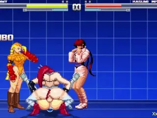 Kasumi get Gangbang by Cammy and her Friend, (M.u.g.e.n) Gameplay