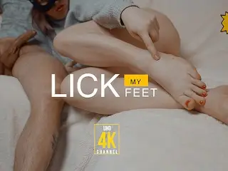 Cuckold Humiliation, Lick Feet, Suck Lover's Cock and Eat his Cum