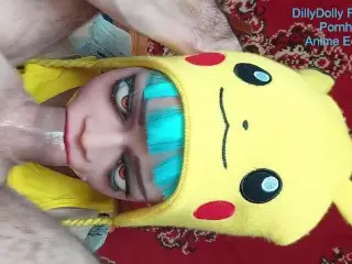 SexDoll Fucking Sucking Big Dick Pokemon Cute Pikachu Cosplay Beautiful Latina Ahegao Face