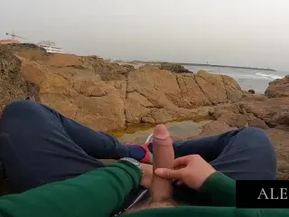 Rock Climbing Leads to Naughty Public Wank with People Watching