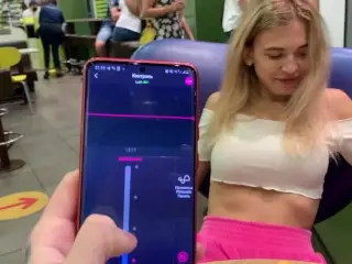 Boyfrend Controls my Orgasms with Lovense (LUSH) in Public - McDonald’s Kyiv or Kiev Ukraine