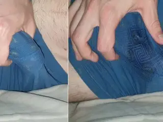 Humping my Underwear and Jerking off my Bulge, Cum in Underwear after