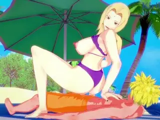 Tsunade and Naruto Uzumaki have Intense Sex on the Beach. - Naruto Hentai