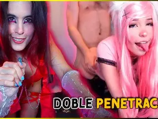 💦 BELLE DELPHINE ROMPE MIS ESQUEMAS CON ESTE SEXO DURO DE 🍆DOBLE PENETRACIÓN🍌