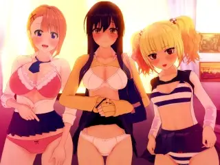 MIKO, HANA AND YURIA ALL WANT YOUR DICK 🥵 MIERUKO-CHAN HENTAI