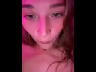Fingering my Teen Pussy and Tasting my own Cum