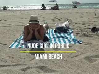 Nude Girl Public Walking at the Beach | Miami Florida