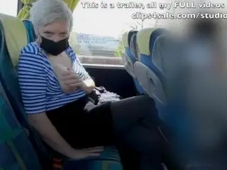 Public Bus Risky Crossed Legs Masturbation Orgasm