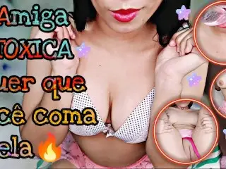 JOI PUNHETA GUIADA-melhor Amiga TOXICA Pede Para Você Gozar Na Buceta Dela/sexo virtual/ASMR/rabuda