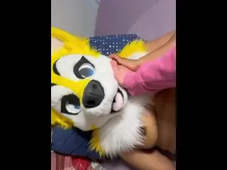 🐶♀️ POUNDING MY FURRY GIRLFRIEND TILL I CUM! 💛💙 [reupload]