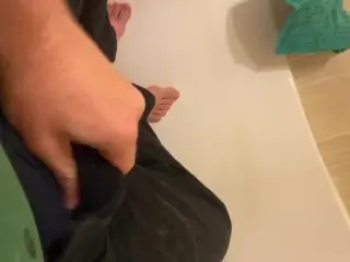 Part 1: Ben Desperately Holds his Pee after Work in the Bathtub and Starts Leaking Precum and Pee