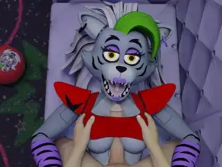 White Guy Tits Fuck Roxanne Wolf five Nights at Freddy's Security Breach Tits Job Cum in her Mouth