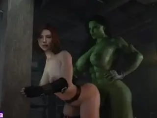 She Hulk Futa's Big Dick Penetrates a Nice Ass Woman | 3D Hentai Animations | P44