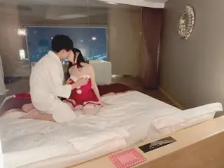 【個人撮影】Christmas🎄✨夜景の見えるホテルでサンタさんのコスプレをしたまりあと甘々中出しSEX♡Japanese Amateur Hentai ／日本人／素人カップル／おっぱい