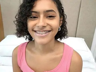 Full Video - 18 Year Old Puerto Rican with braces makes her first porn
