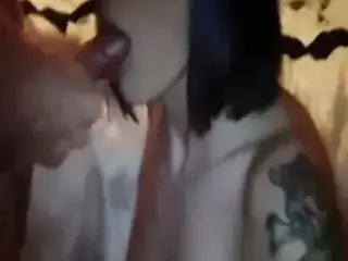 Sexy Emo gf riding her bf on live cam