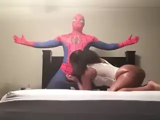 Black Spiderman Fucks Big-Booty Ebony bitch in Sex-Tape