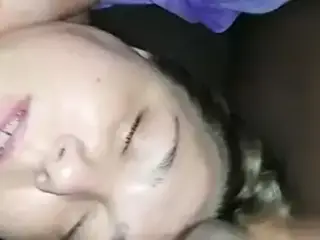 BBW MILF Gets Her Face Covered In Cum While Talking Dirty