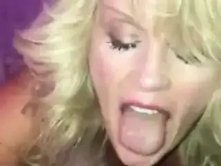 Hot Blonde mature milf slut throats and fucks black cock