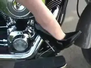 cum high heels motorcycle