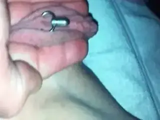 Iam Pierced babe with pierced clit hood cumming